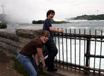 I'm giving George a leg up into the river. ;) I'm giving George a leg up into the river. ;)