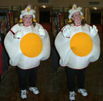Michelle demonstrates the difference between a bad egg and a good egg. Michelle demonstrates the difference between a bad egg and a good egg.