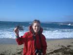 Kim holds a thingy from the sea. (It was a bit windy at the time.) Kim holds a thingy from the sea. (It was a bit windy at the time.)
