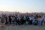 The crowd at sunset. The crowd at sunset.
