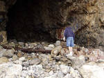 Taso going into the cave Taso going into the cave