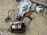 Old electrical box and lightbulb Old electrical box and lightbulb