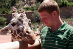 Adam with a giraffe Adam with a giraffe